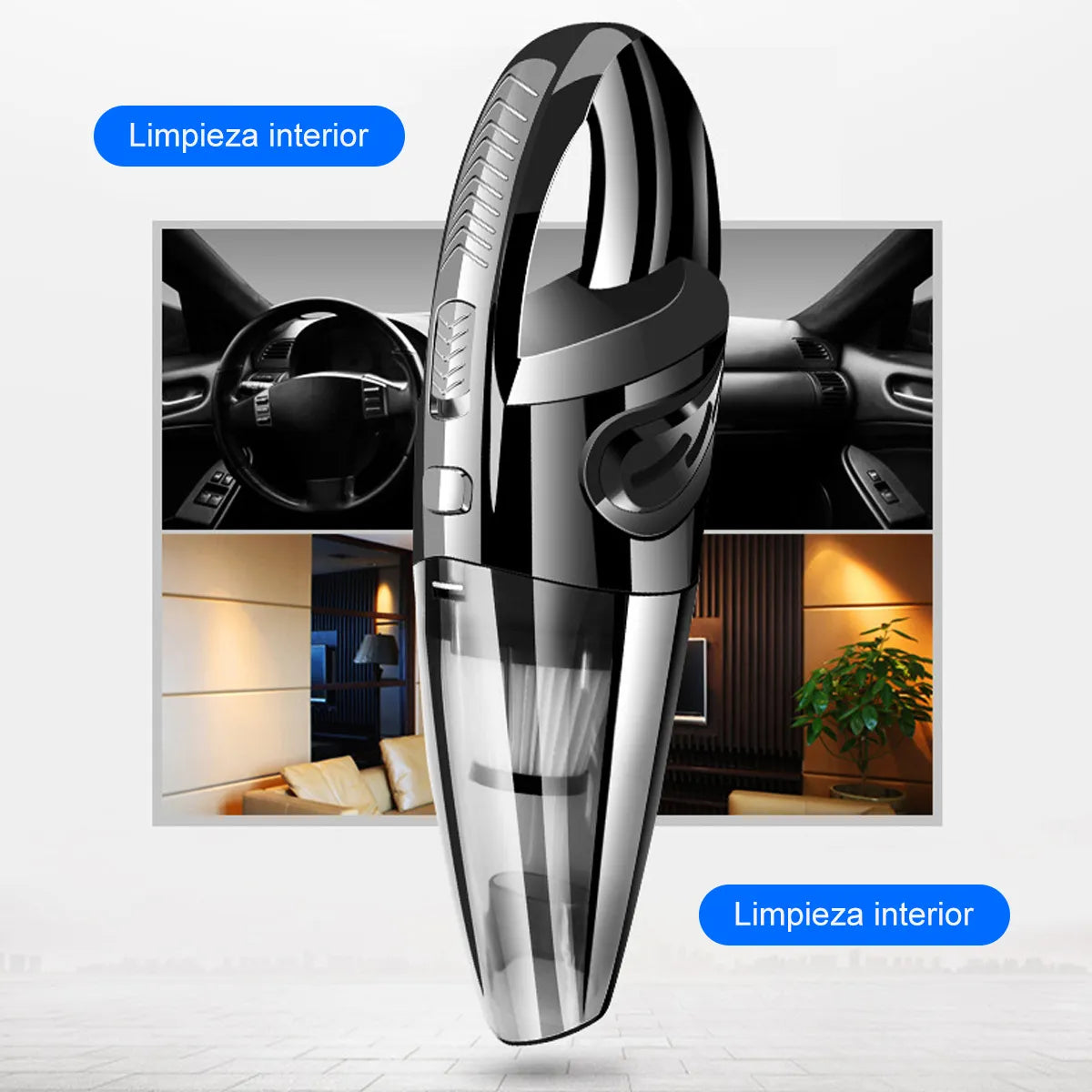 Aspiradora Inalambrica Auto Portatil Limpieza Alta Potencia Color Negro