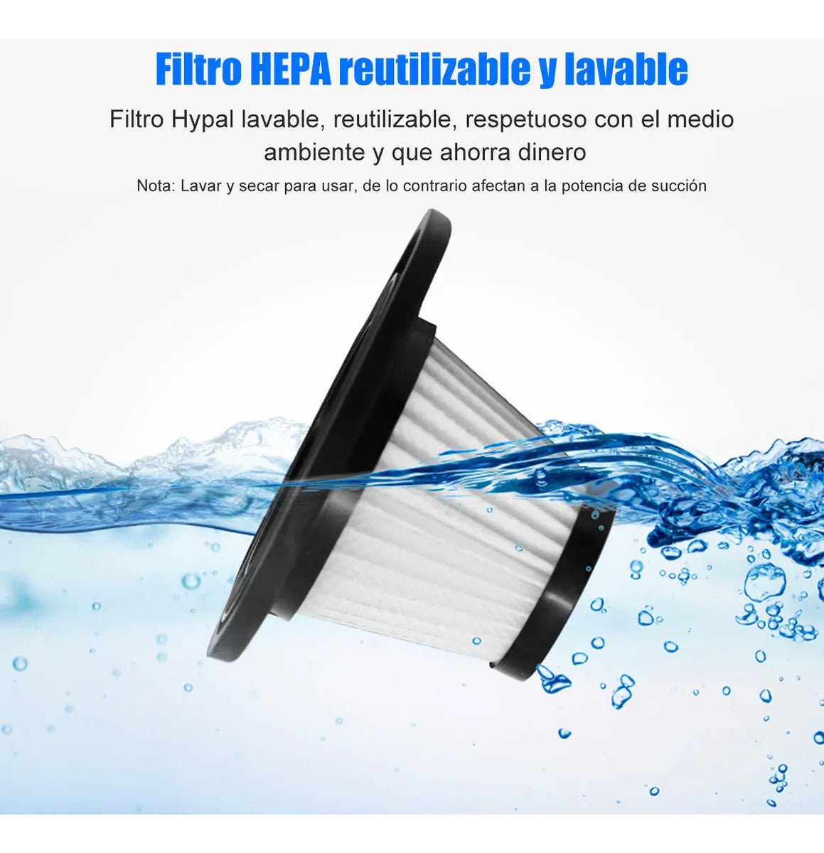 Aspiradora Inalambrica Auto Portatil Limpieza Alta Potencia Color Negro