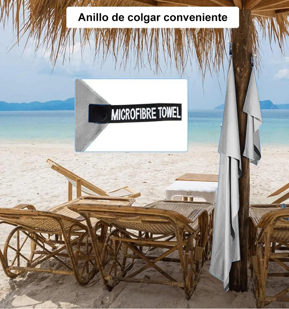 Toalla De Baño Viaje Deportiva Microfiba Secado Rápido 3pcs Color Gris Microfibra