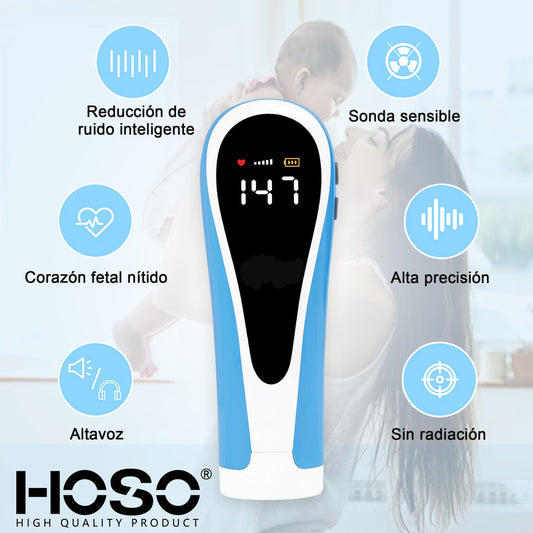 Hoso Doppler Fetal 3 Mhz Celeste 3v Con Gel Ultrasonido