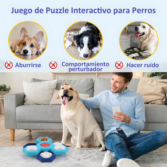 Comedero Lento Para Perros Ajustable 3capas Dispensador De Comida Lento Color Azul Acero Hoso
