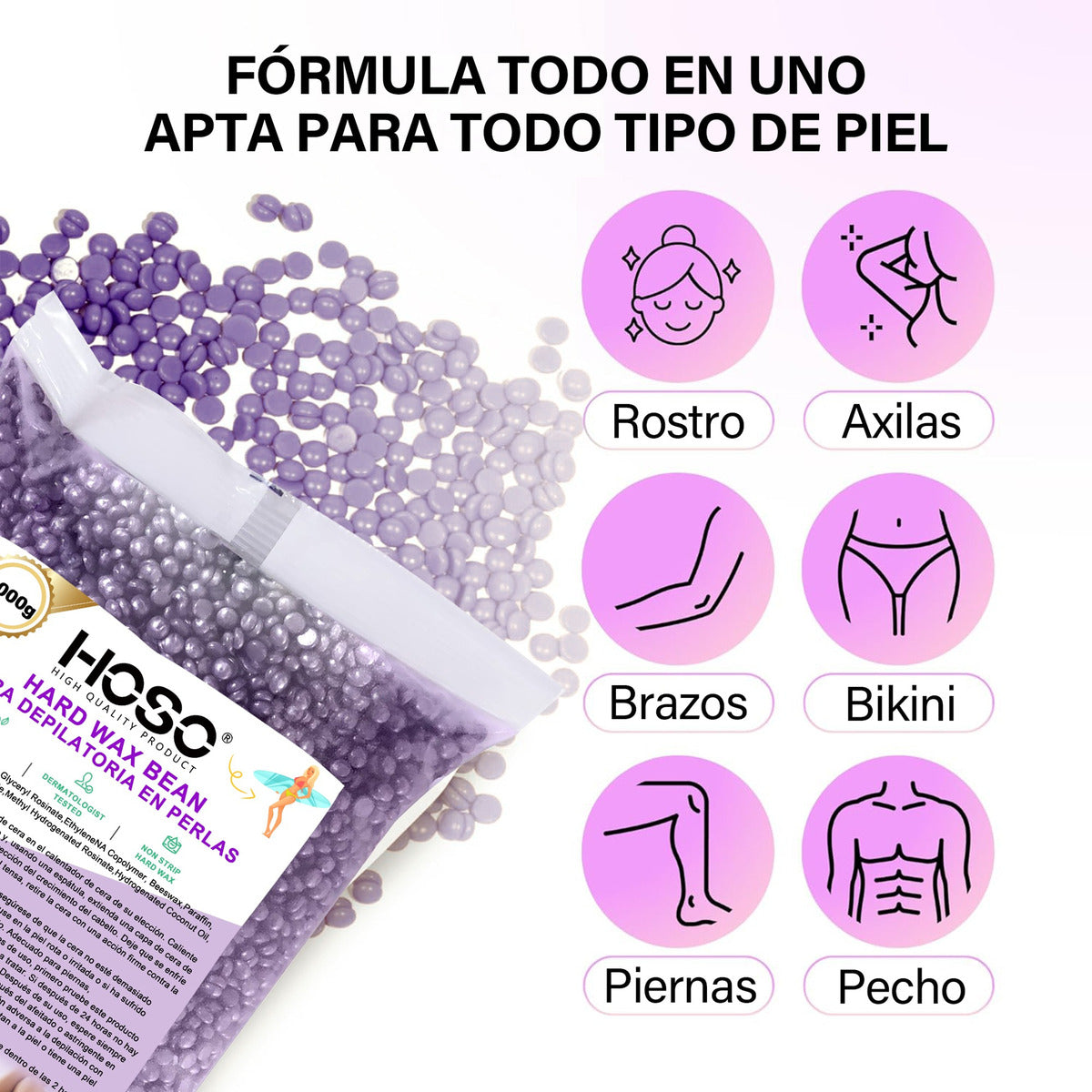 500g Cera Depilatoria Elástica Natural Película