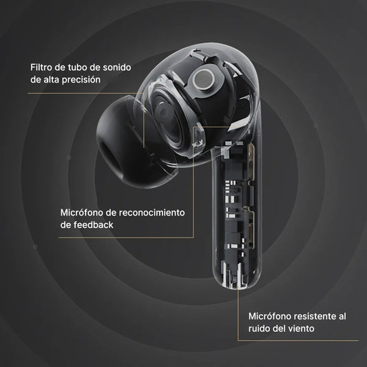Audífono Inalámbrico Bluetooth Hoso De818 In-ear Con Micrófono Luz Led Negro
