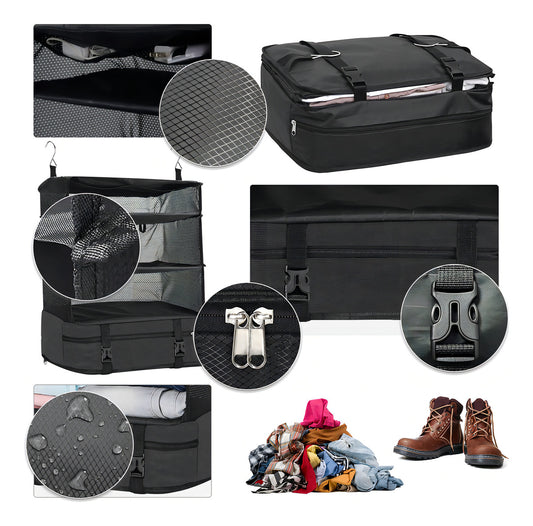 Organizadores Equipaje Maleta Bolso Organizador Viaje Con Gancho Plegable Color Negro