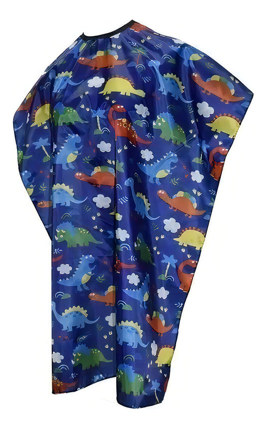 Capa De Corte De Pelo Para Niños Con Diseño Dinosaurio Color Azul