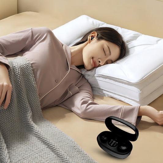 Audífono Inalámbrico Bluetooth Mini13s Portátil Para Sueño Color Negro Luz Verde Lima