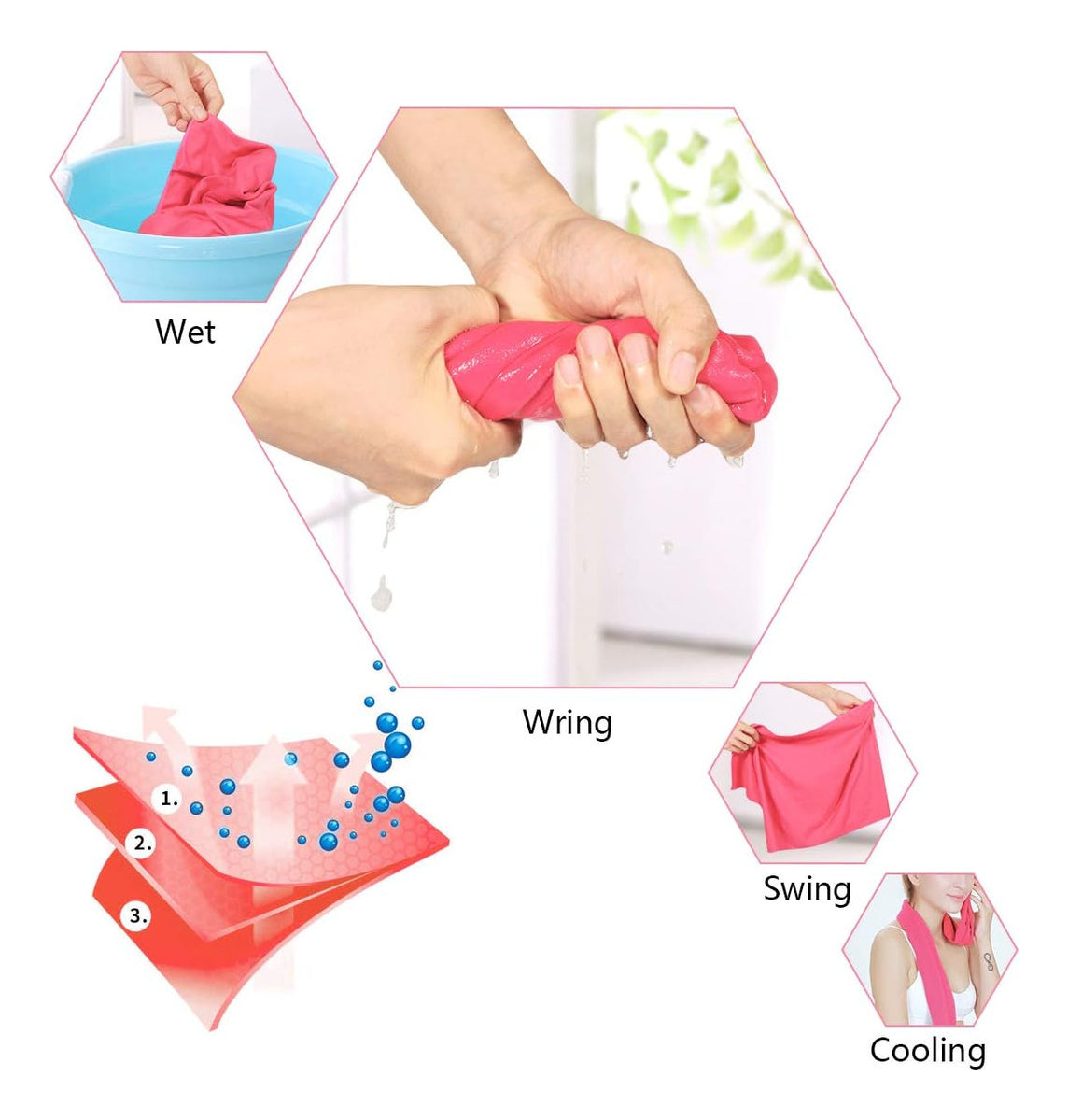 Toalla De Baño Viaje Deportiva Microfiba Secado Rápido 3pcs