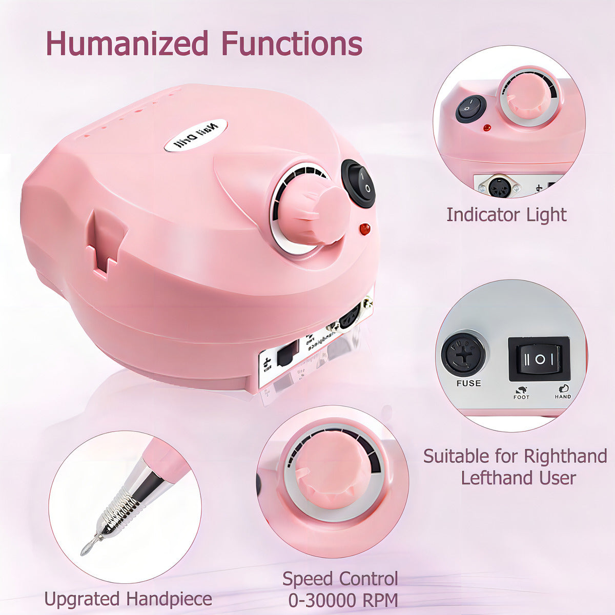 Torno Hoso Torno Manicure Color Rosa Pálido -
