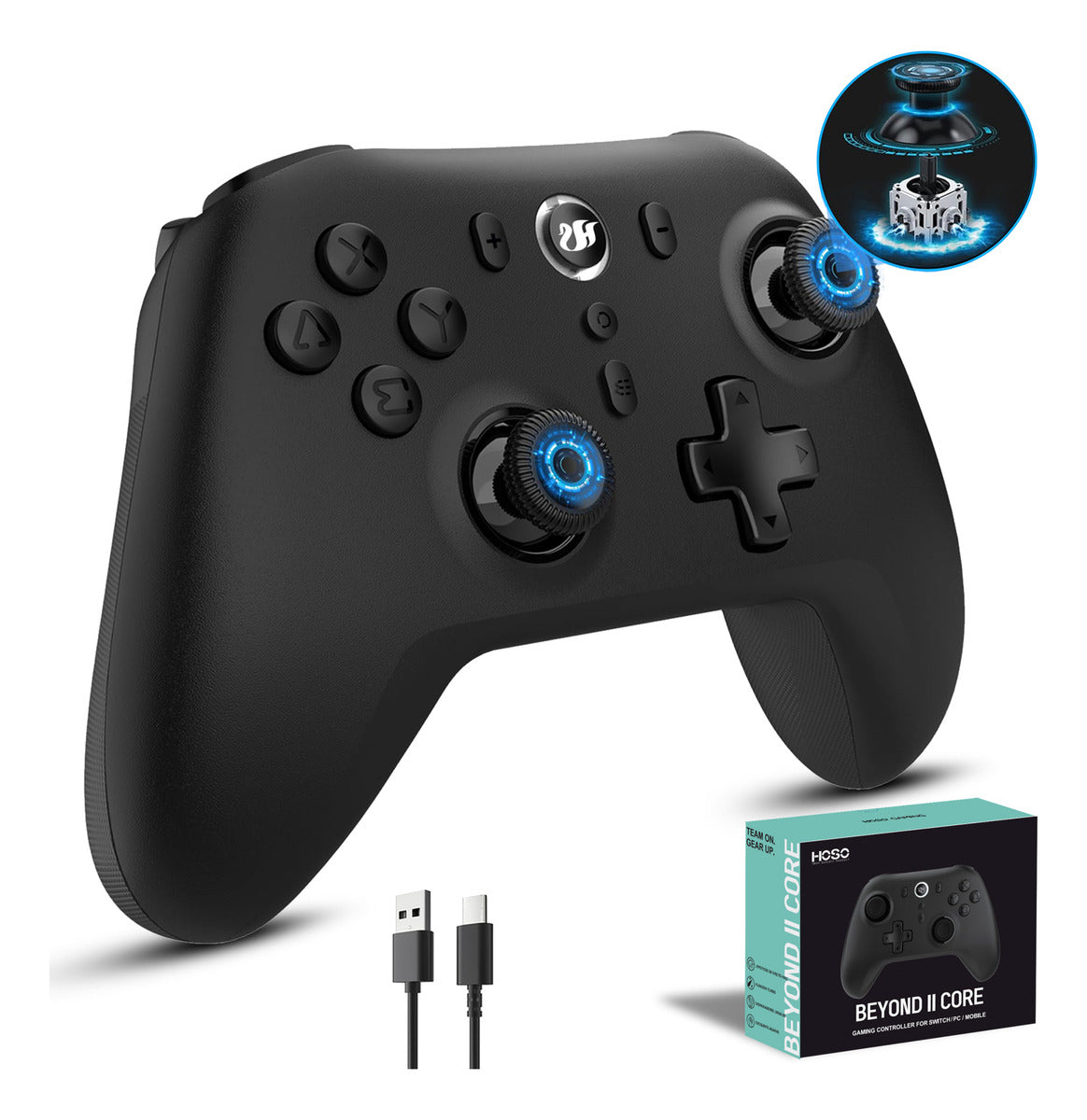 Control Inalámbrico Hoso Ga01a Negro Bluetooth Compatible Nintendo Switch