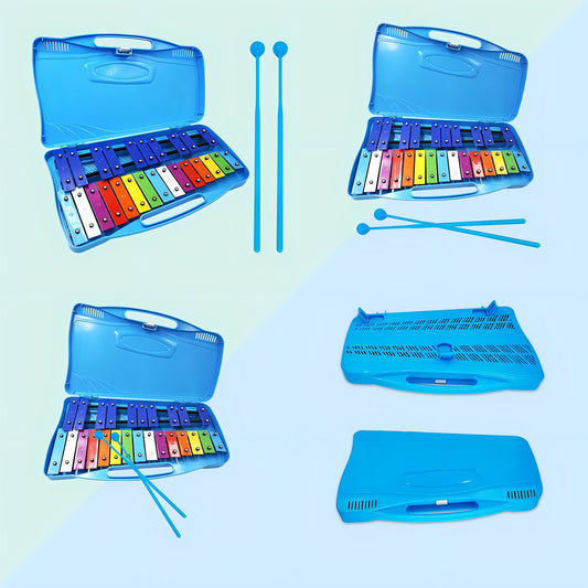 Metalófono Escolares 25 Notas Cromático Percusión 4 Colores Color Azul Acero