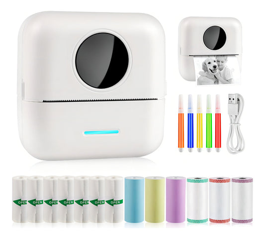 Mini Impresora Térmica Portátil Hoso Bluetooth 200dpi Usb-c Blanco