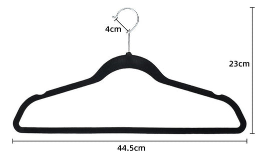 Colgadores De Ropa Hoso Set 30u Terciopelo Antideslizante Negro