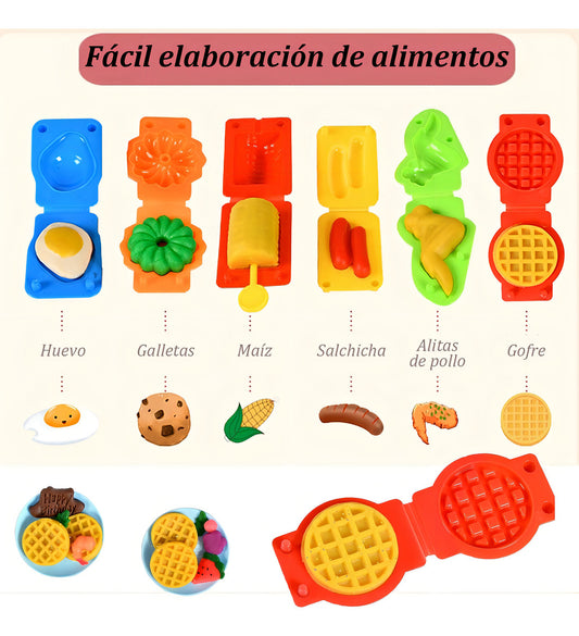 Masa Juego Hamburguesa Play-doh Con Moldes Y Cortadores Color 40pcs