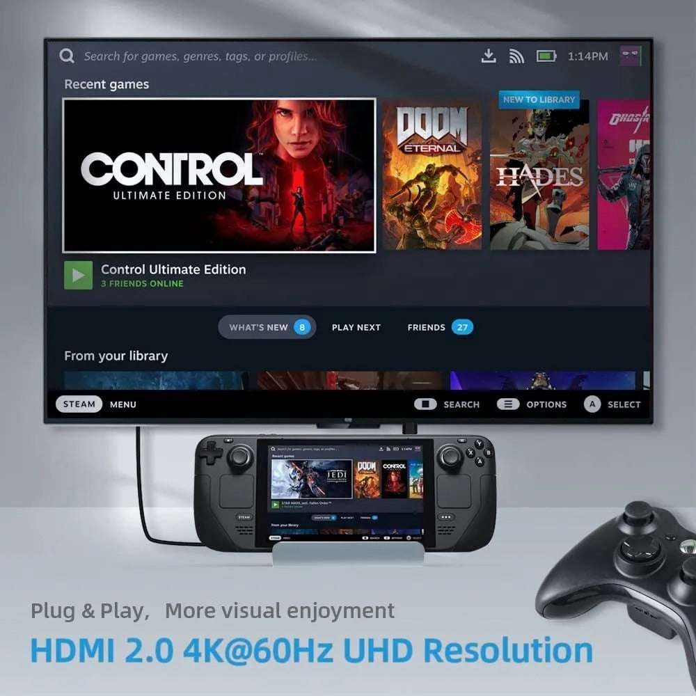 Hoso Dock Steam Deck 6en1 Hdmi 4k60hz Usb3.0 Pd100w