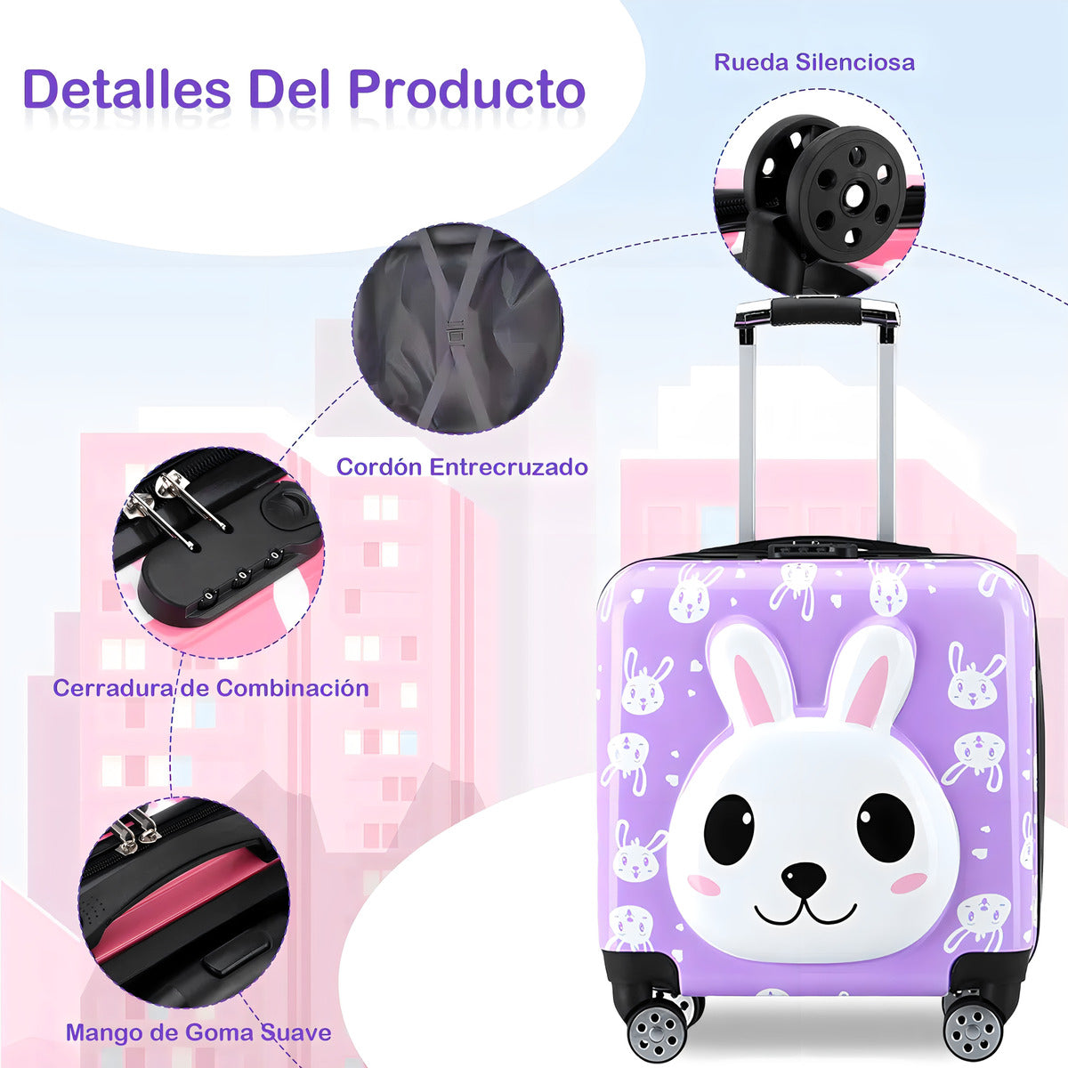 Mochila Maleta De Pollito Para Niños - Colores Variados Color Lila