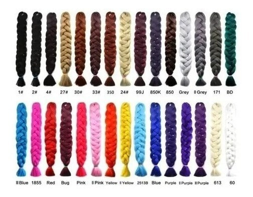 Kanekalon Pelo Sintético Trenzas Africanas - Todos Los Colores