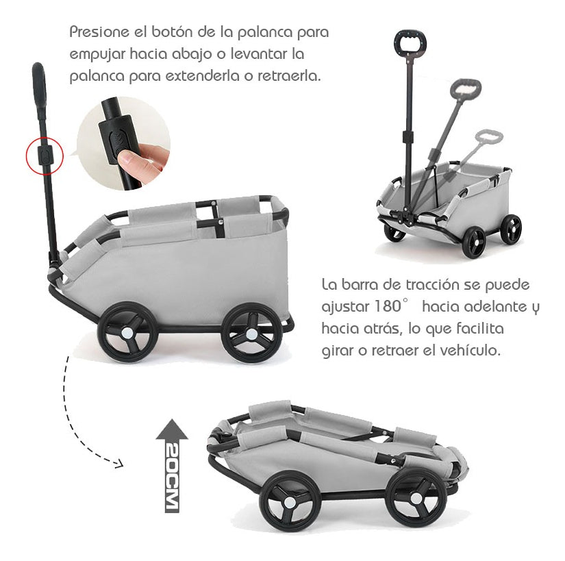 Coche Transporte Gato Perro Plegable Mascota Cómodo Aventura