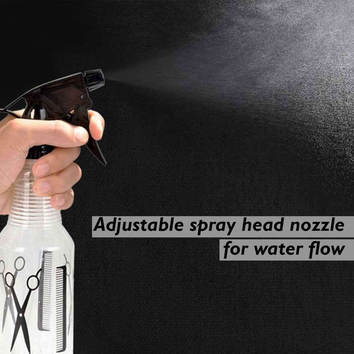 Rociador Plástico Transparente Hoso 500ml Peluquería Barbería Jardín