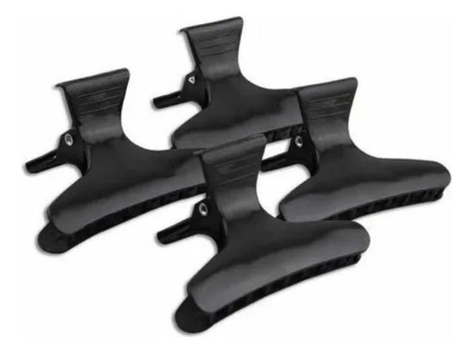 Set De 12 Tomadores De Plástico Mariposa Para Cabello Color Negro