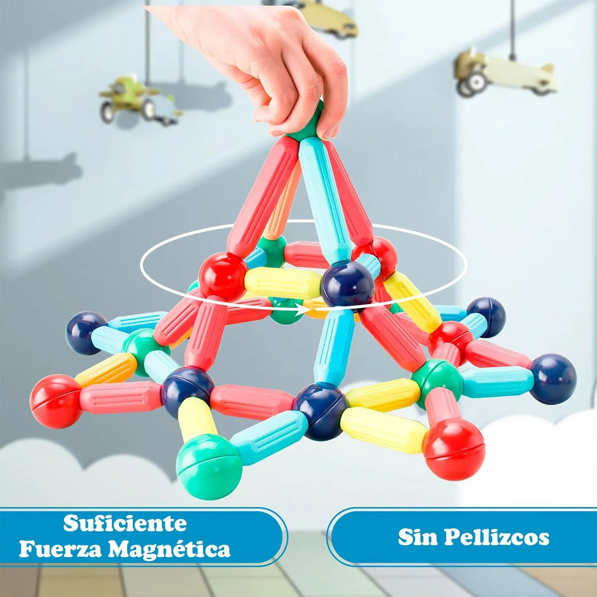 130 Unidades Bloques De Construcción Con Barra Magnética