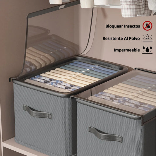 4 Cajas Organizadoras Plegables Closet Ropa Con Tapas 120l