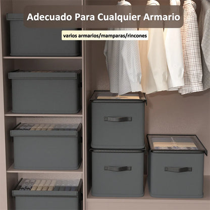 4 Cajas Organizadoras Plegables Closet Ropa Con Tapas 120l