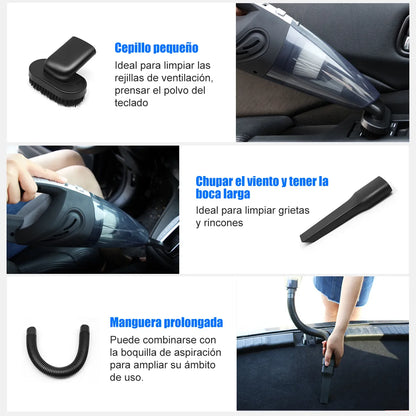 Aspiradora Inalambrica Auto Portatil Limpieza Alta Potencia Color Negro