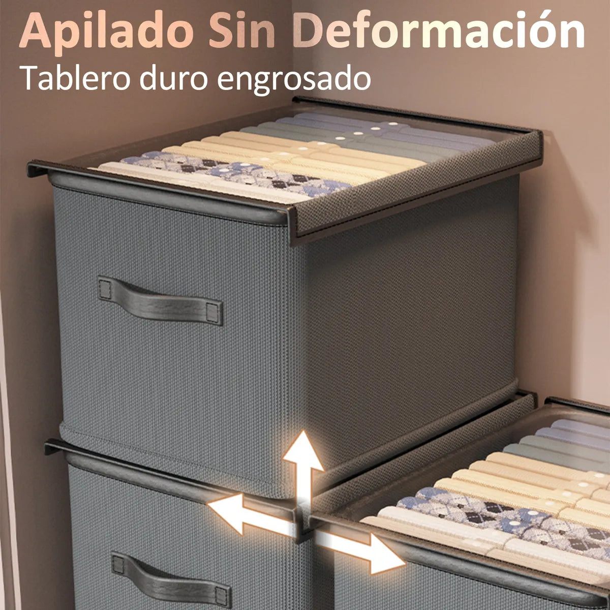 4 Cajas Organizadoras Plegables Closet Ropa Con Tapas 120l