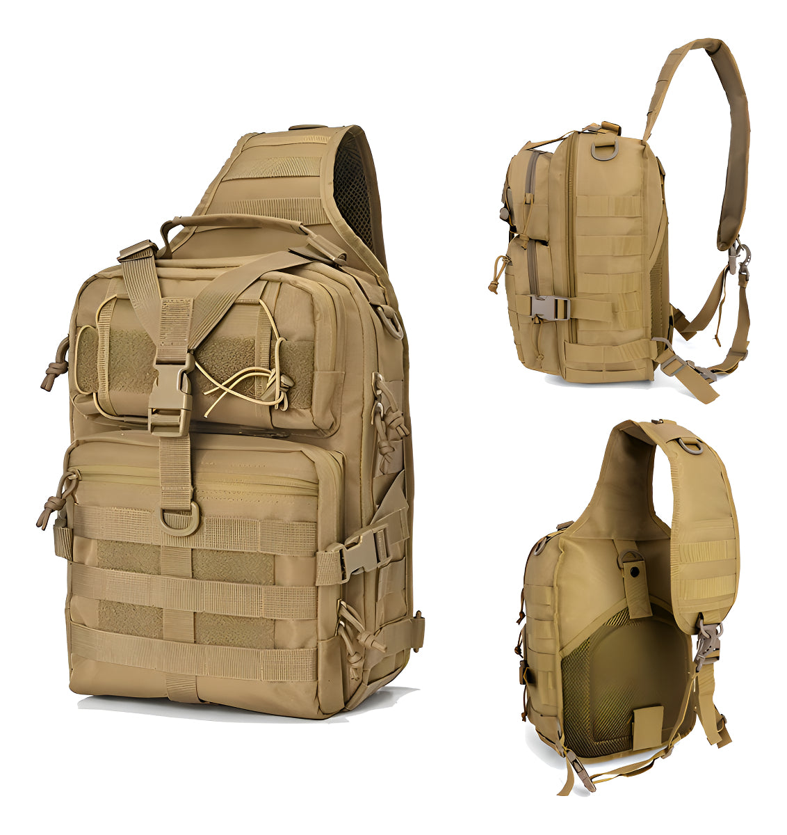 Banano Táctico Militar Para Hombre Con Portabotellas Militar Color Caqui Diseño De La Tela Rayas
