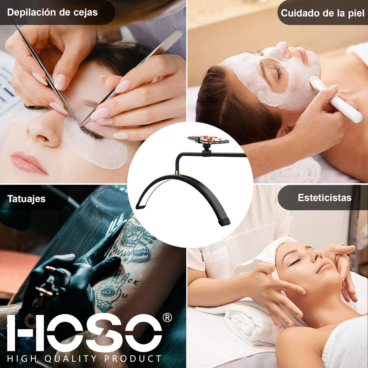 Lámpara De Uñas Arte De Pestañas Tatuaje De Ceja 28 Pulgadas Negro