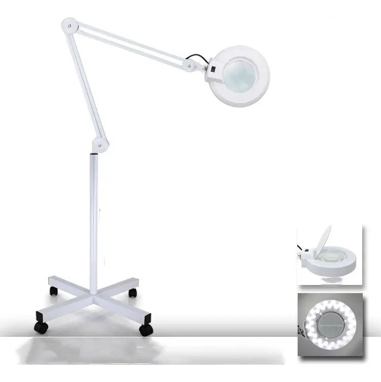 Lampara Lupa Con Luz Led Pedestal Rueda Cosmetologia