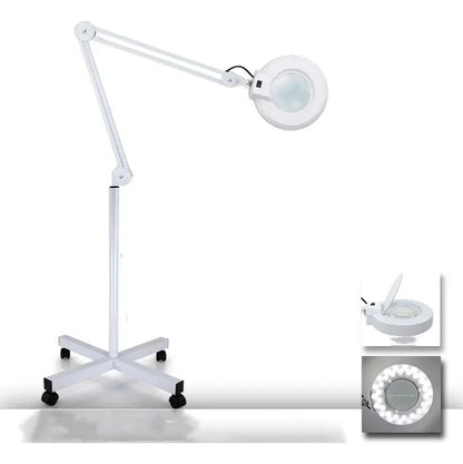 Lampara Lupa Con Luz Led Pedestal Rueda Cosmetologia