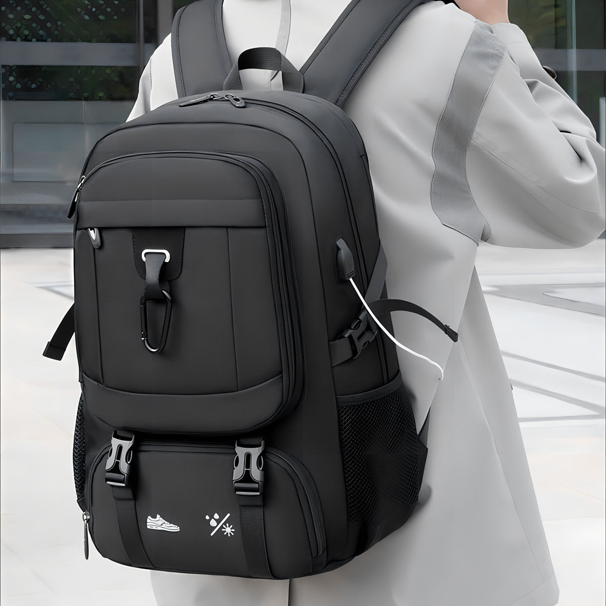 Mochila De Viaje Adultos Laptop 15 Pulgadas Grande Espacio Con Adultos Color Negro