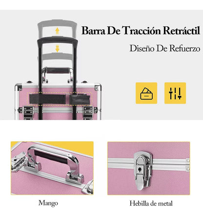 Maleta Maquillaje Profresional Con Ruedas Gran Capacidad