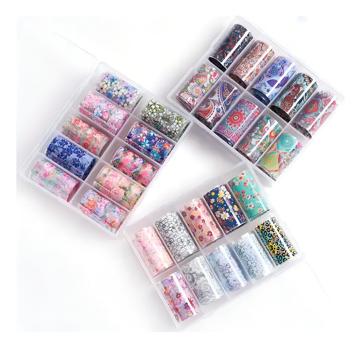 Papel Foil Para Uñas Decoración Pack 2 Cajas Color Rosa Chicle
