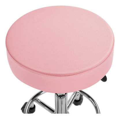 Piso Silla Taburete Bar Peluquería Barbería Spa Sube Y Baja Acabado De La Estructura Acero Color Rosa
