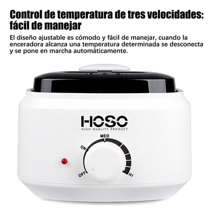 Maquina Olla Depilatoria + 400g De Cera + 10 Paletas