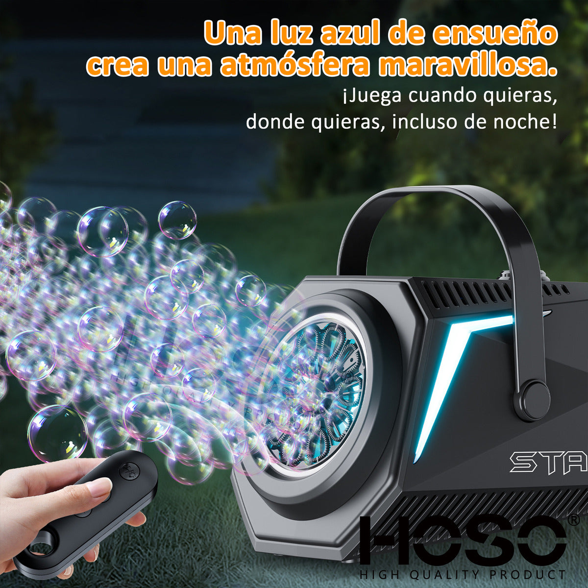 Máquina De Burbujas Hoso Ppj Portátil Con Control Remoto 5w Para Fiestas