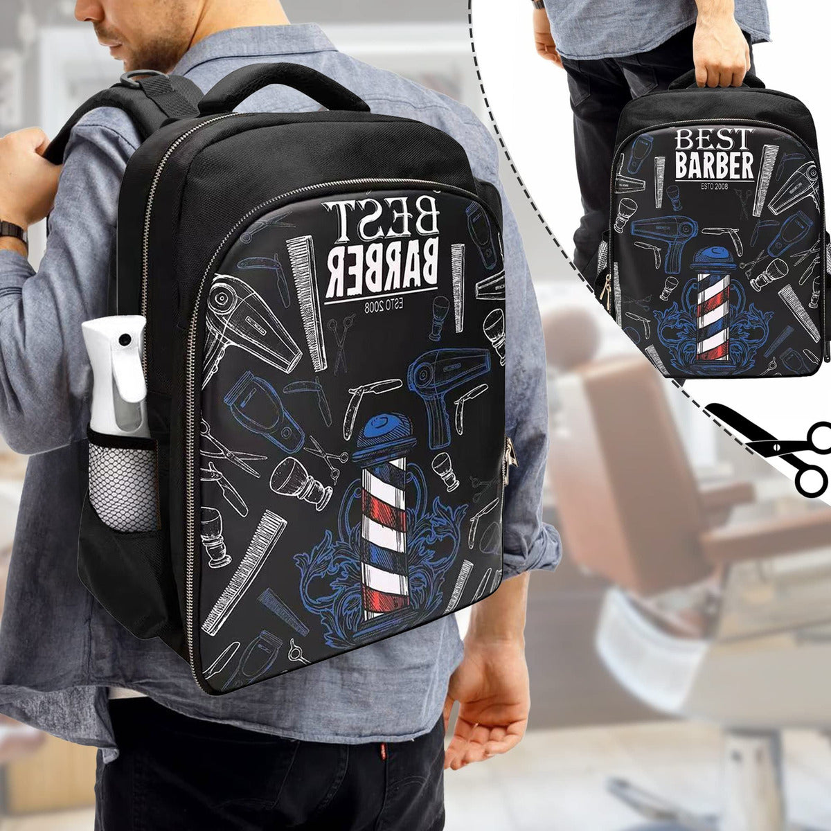 Mochila Organizadora Para Tijeras Maquina Barbero Portátil