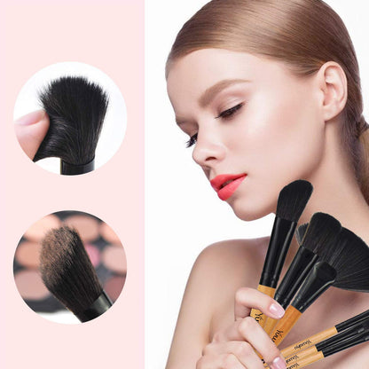 Set 32 Pinceles Y Brochas Maquillaje + Bolso Organizador Color Negro