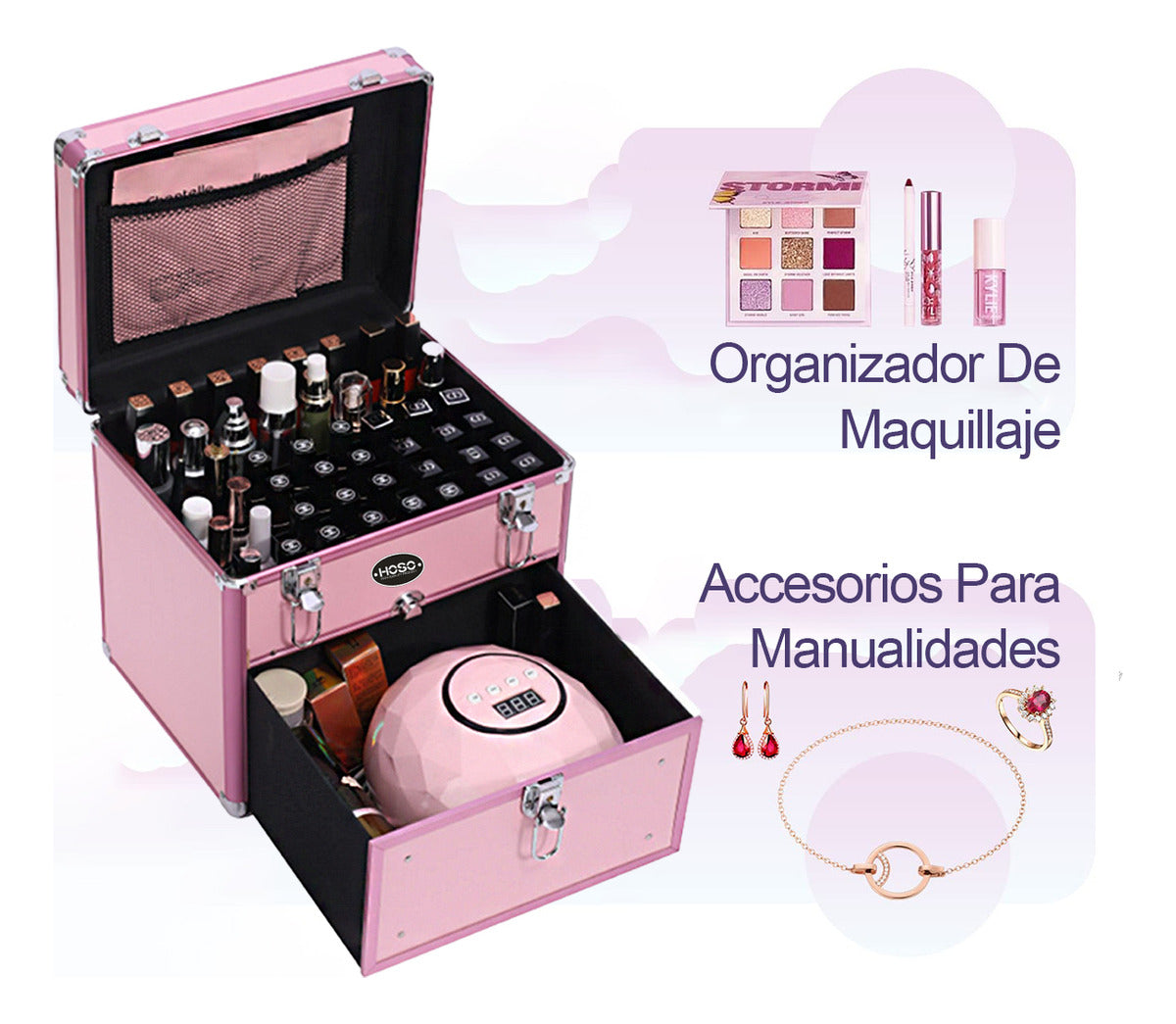 Maleta De Manicurista Profesional Multiuso Gran Espacio