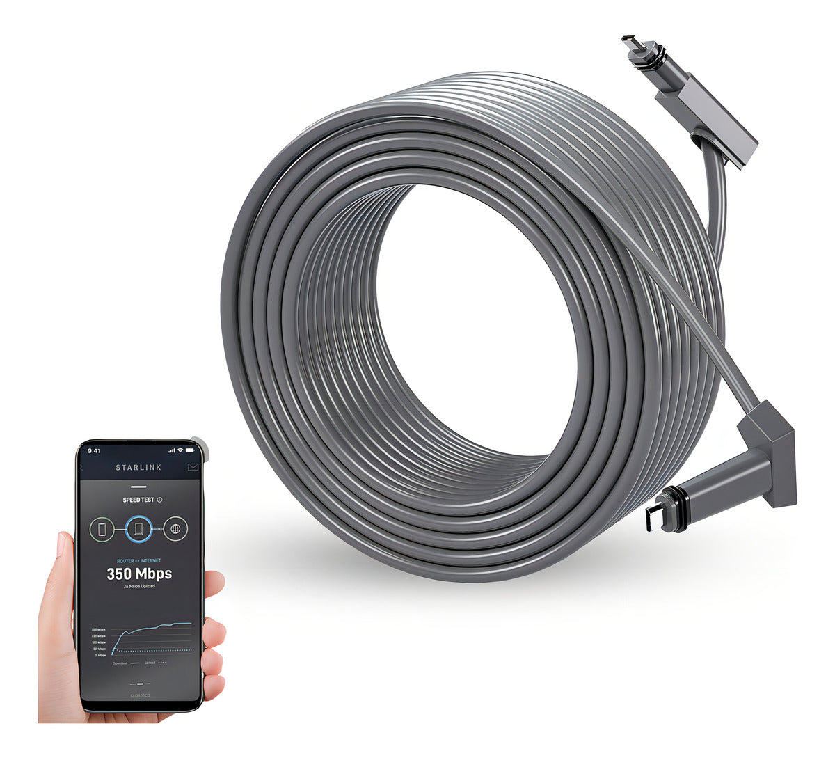 Cable Repuesto Starlink Kit Estándar 46m Conexión Estable Color Gris 46m