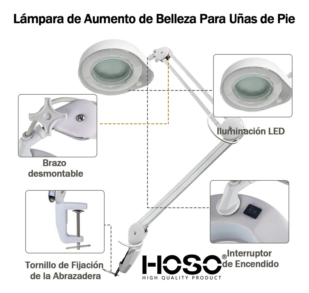 Lámpara Lupa De Aumento Lente Circular Lupa Luz Led