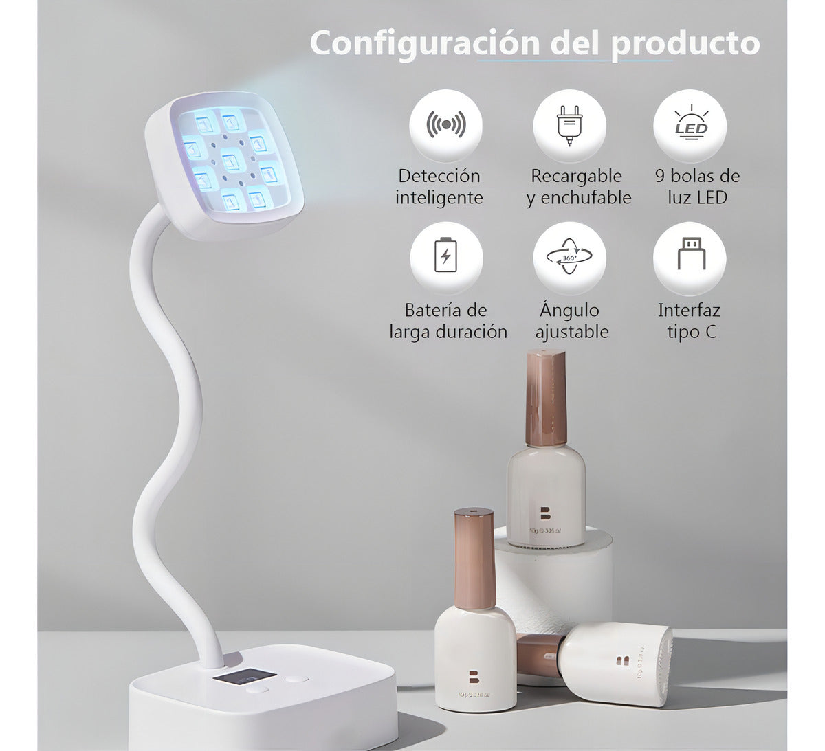 Lámpara Led Uñas Uv Manicure Gel 27w Blanco Sensor Automático Hoso