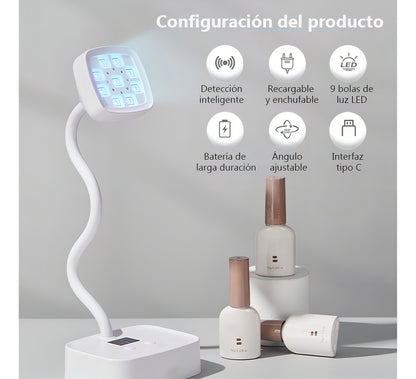 Lámpara Led Uñas Uv Manicure Gel 27w Blanco Sensor Automático Hoso