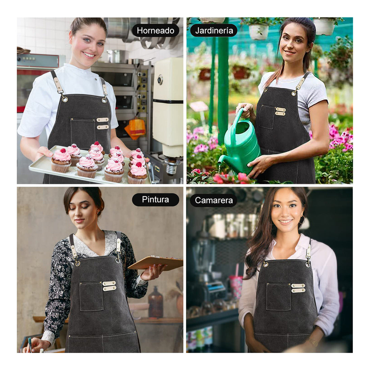 Pechera Delantal Mezclilla Parilla Hornada Peluquero Barista