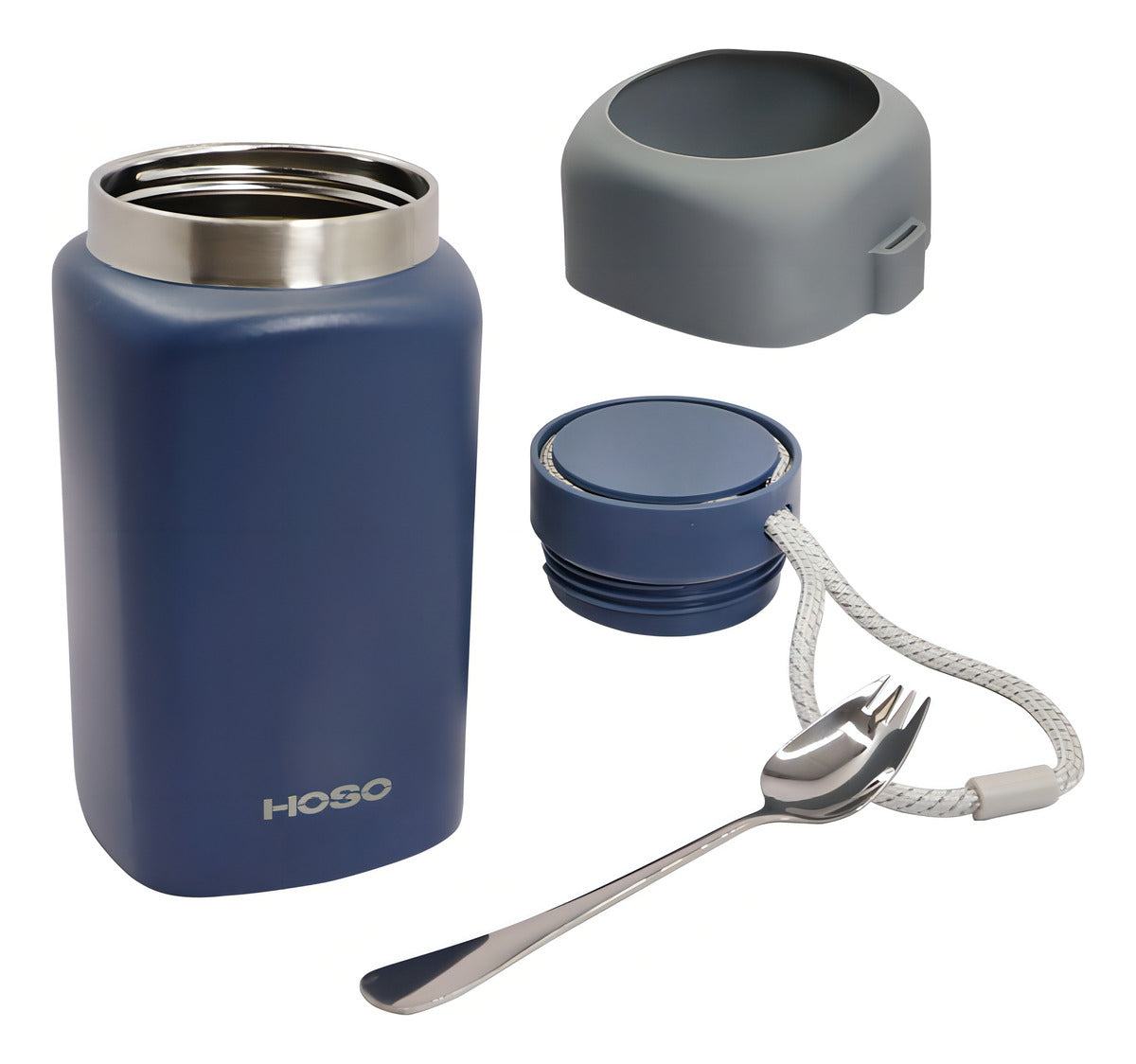 Hoso Termo Agua Grande Comida Caliente Botella Termica 750ml Color Azul Marino