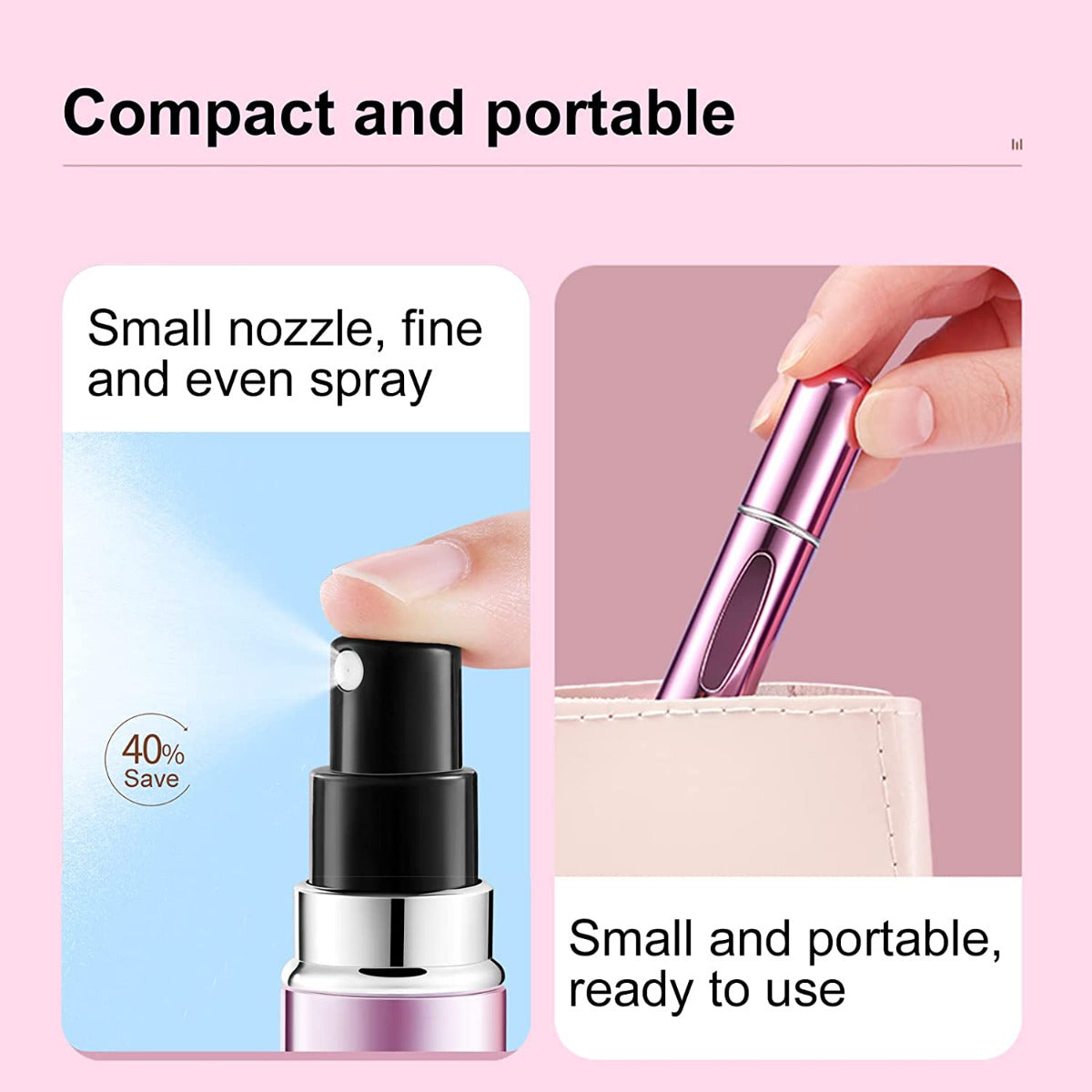 Botella Recargable Perfume Atomizador Portátil Belleza Rose