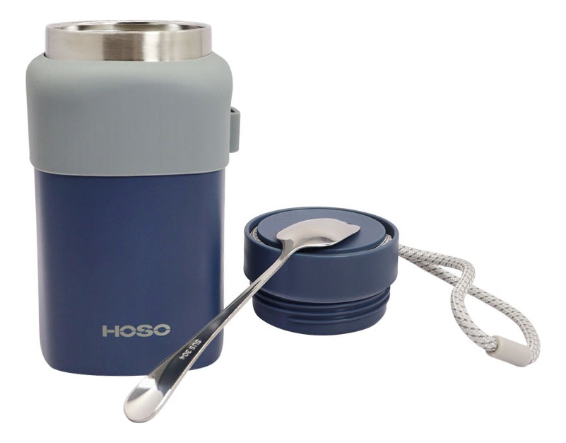 Hoso Termo Agua Grande Comida Caliente Botella Termica 750ml Color Azul Marino