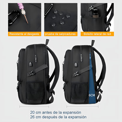Mochila De Viaje Adultos Laptop 15 Pulgadas Grande Espacio Con Adultos Color Negro